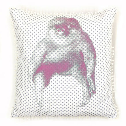 kissen faultiergrau gepunktet