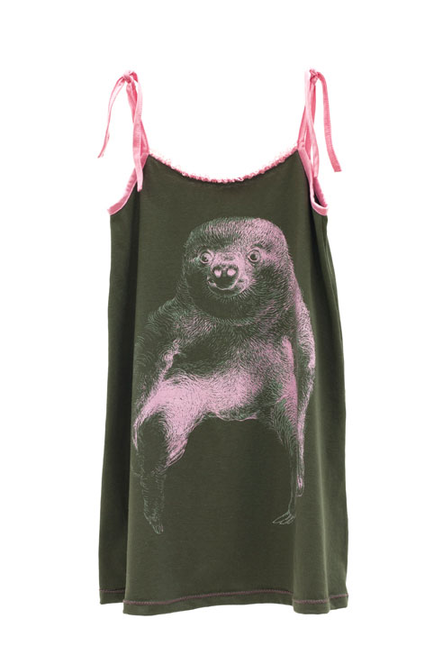 traegerkleid faultiermotiv