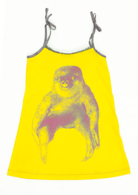 traegerkleid faultiermotiv